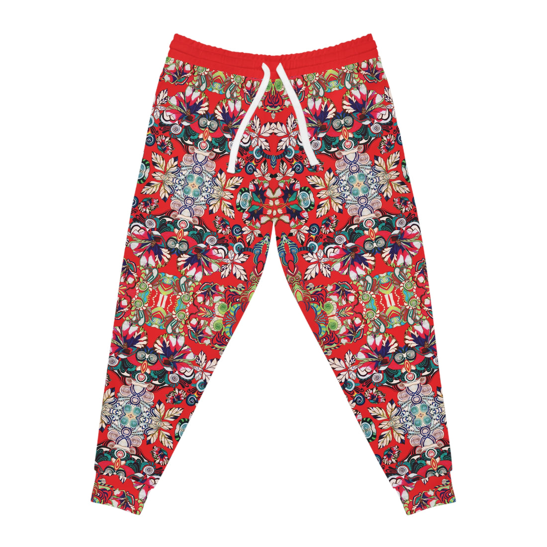 Red Graphic Floral Pop AOP Joggers