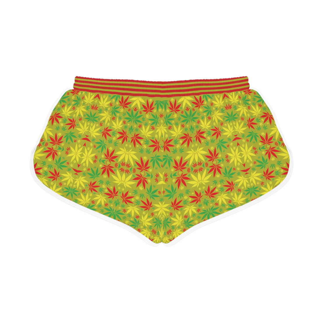 Olive Glow Tropical Rasta Toned Relaxed Gym Shorts