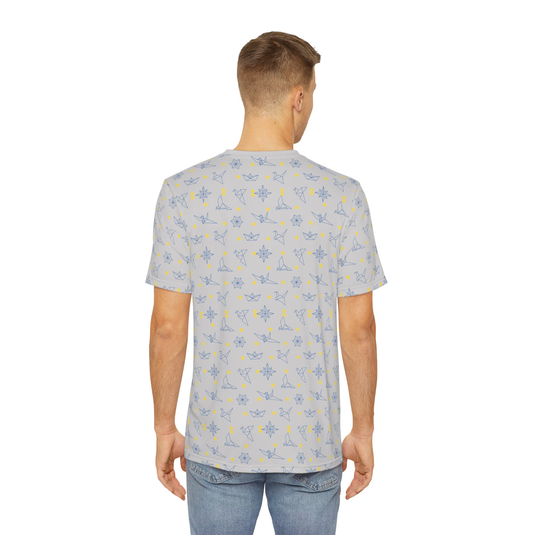 Slate Origami Men's Polyester Tee (AOP)