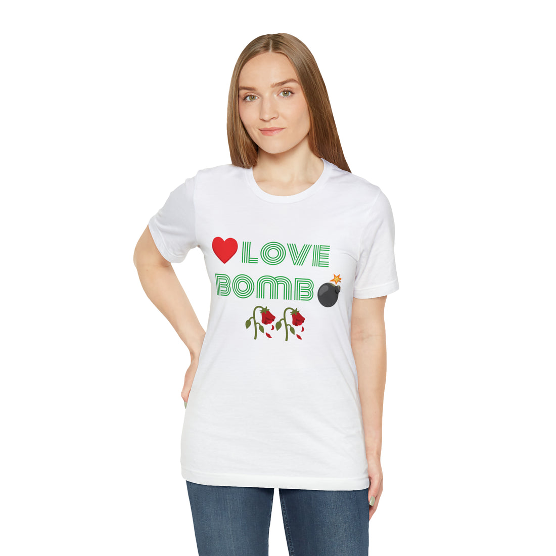 Unisex Love Bomb Typography Jersey Tee