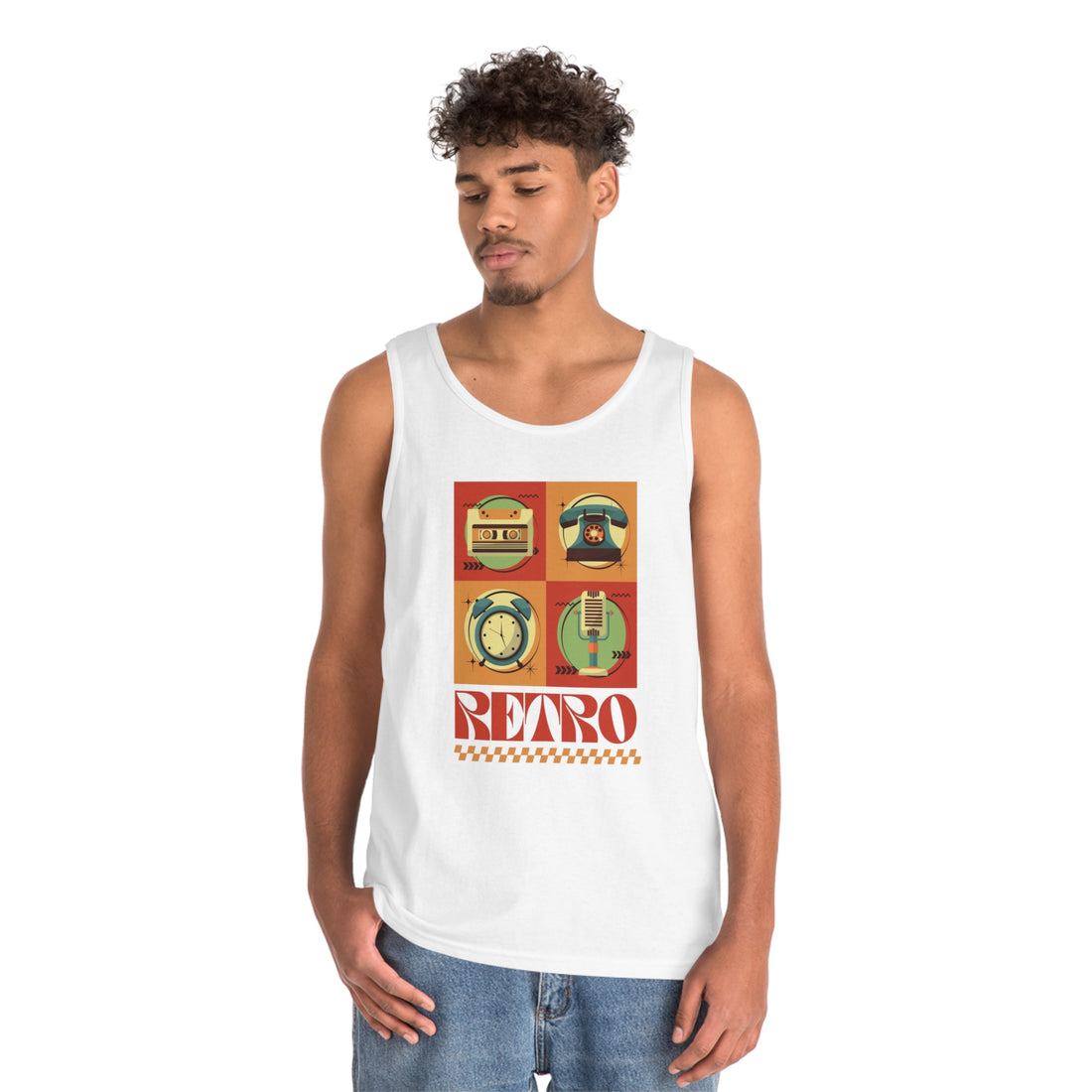 Retro Print Unisex Tank Top