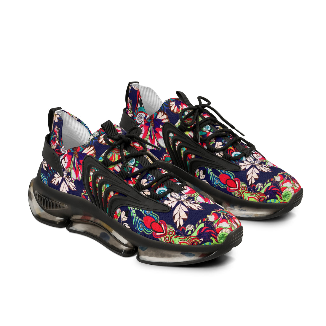 ink men's graphic floral print mesh knit sneakers