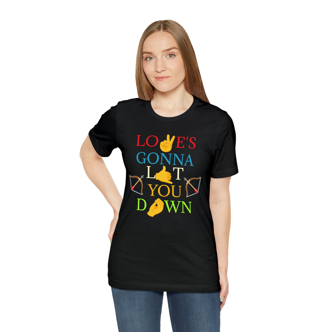 Unisex Love Down Typography Jersey Tee