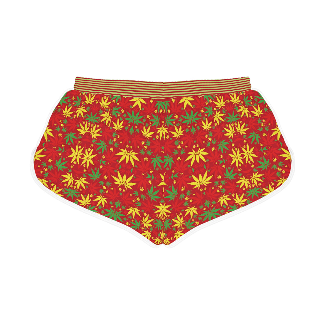 Red Tropical Rasta Toned Relaxed Gym Shorts