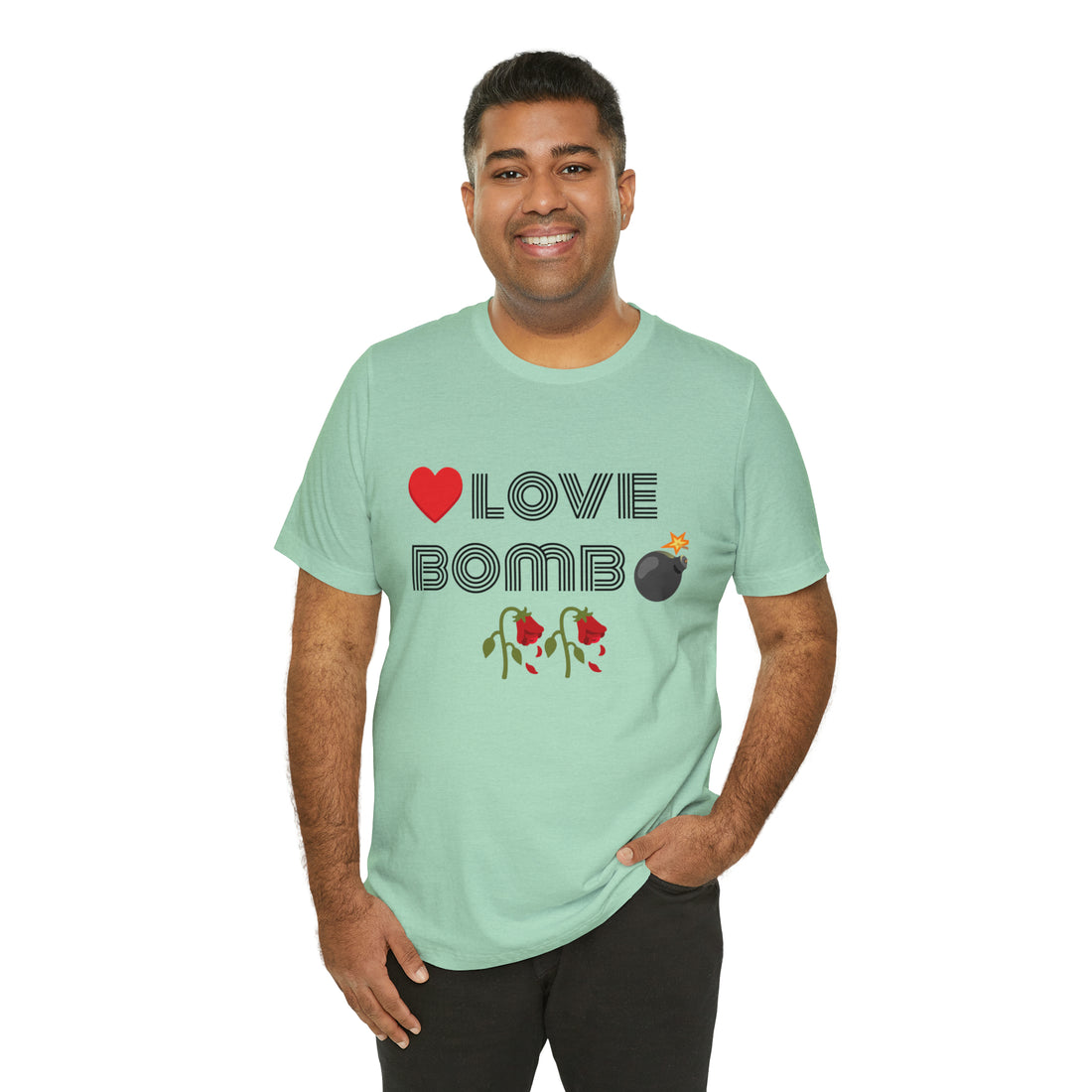 Unisex Love Bomb Typography Jersey Tee