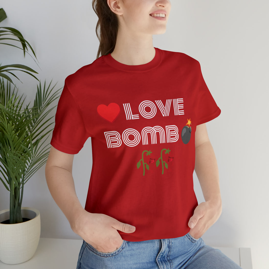 Unisex Love Bomb Typography Jersey Tee