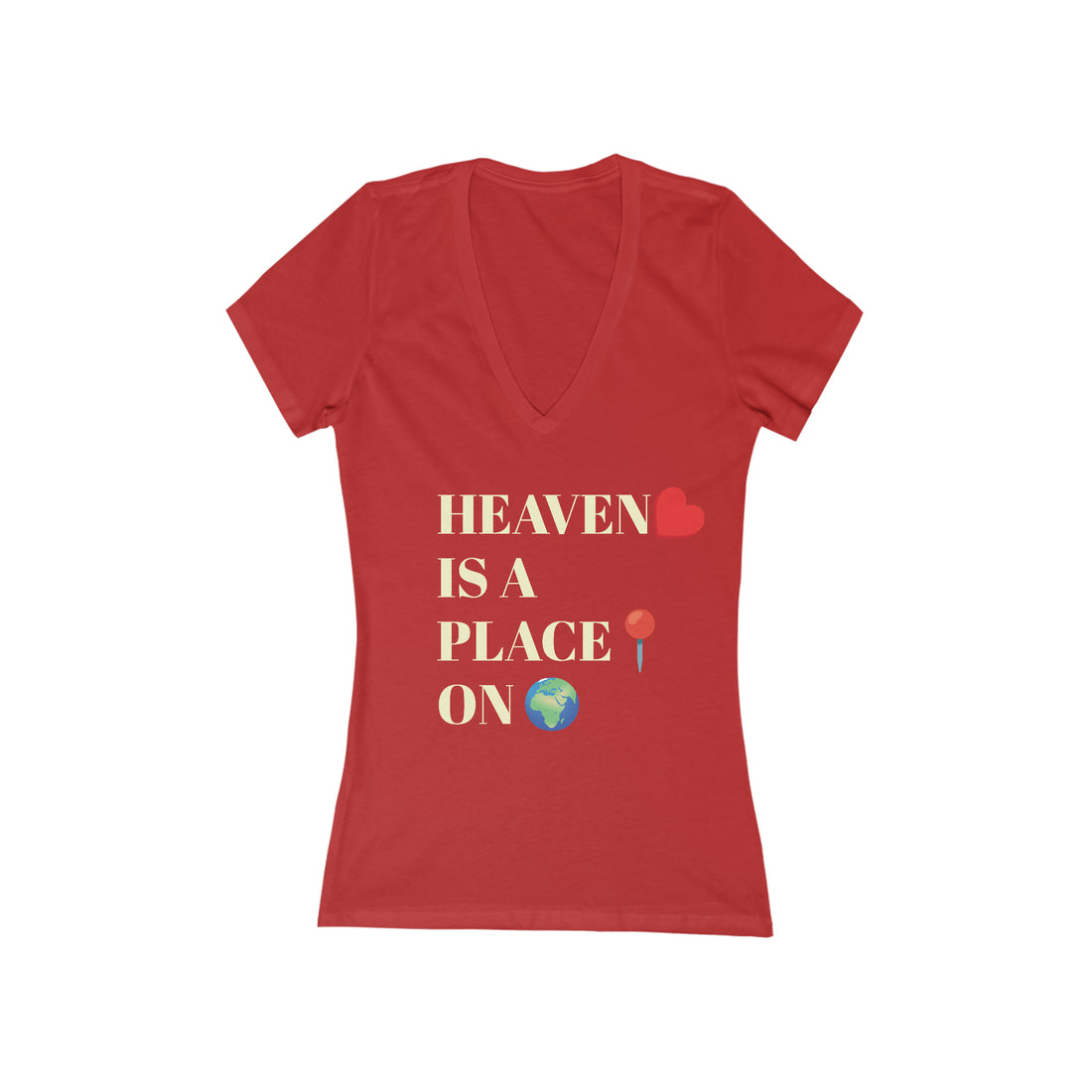 Women's Jersey Heaven On Earth V-Neck Tee