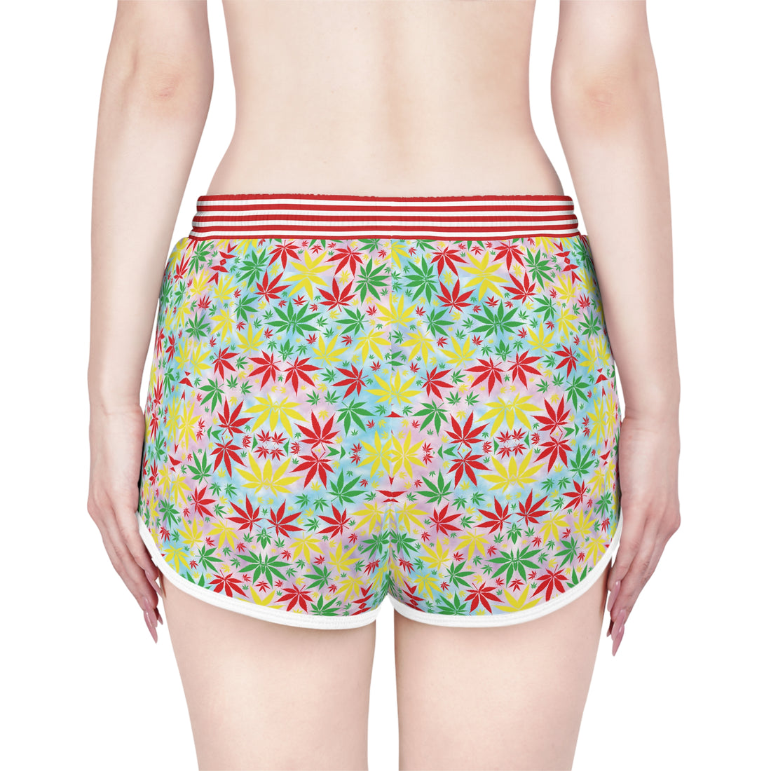 Multi Tye Dye Tropical Rasta Toned Relaxed Gym Shorts