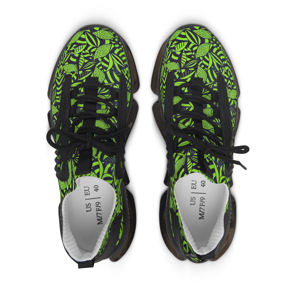 Lime Tropical Minimalist OTT Women's Mesh Knit Sneakers