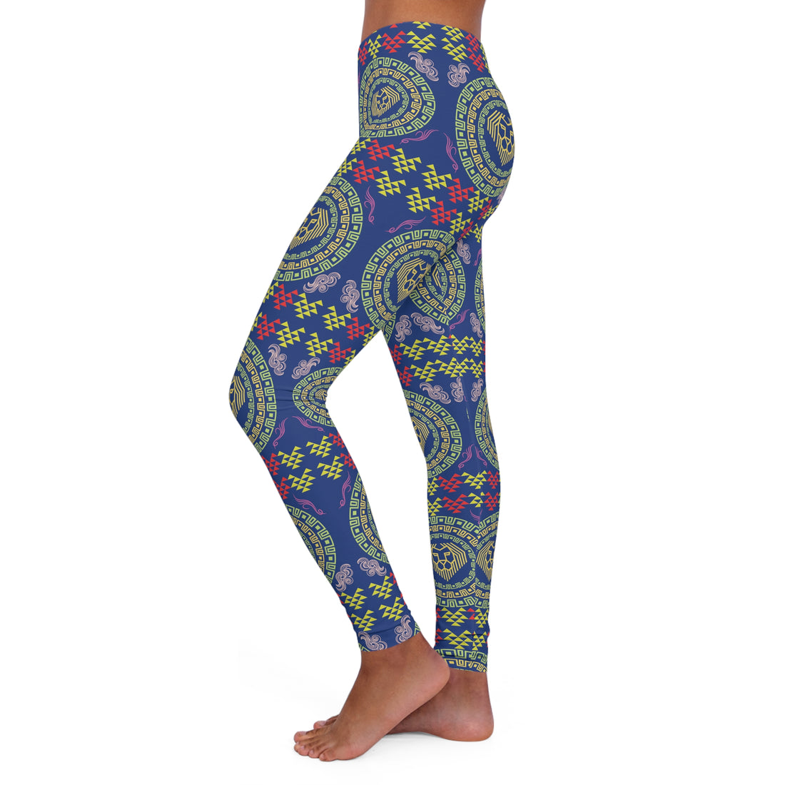 Royal Blue lion head Spandex Leggings