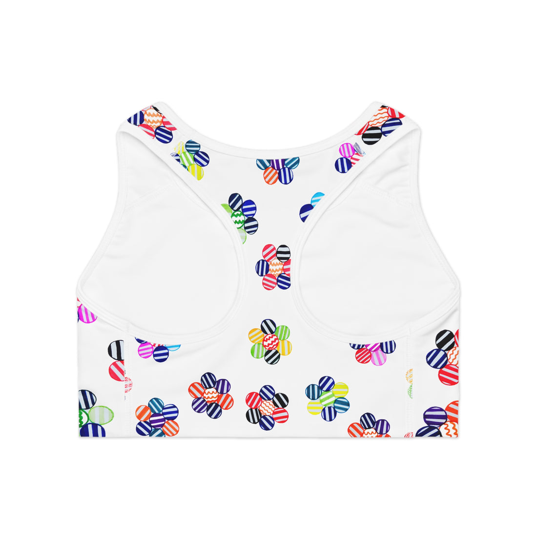 White Candy Florals (AOP) Sports Bra