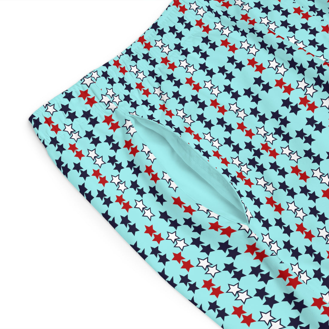 icy blue star print board shorts for men