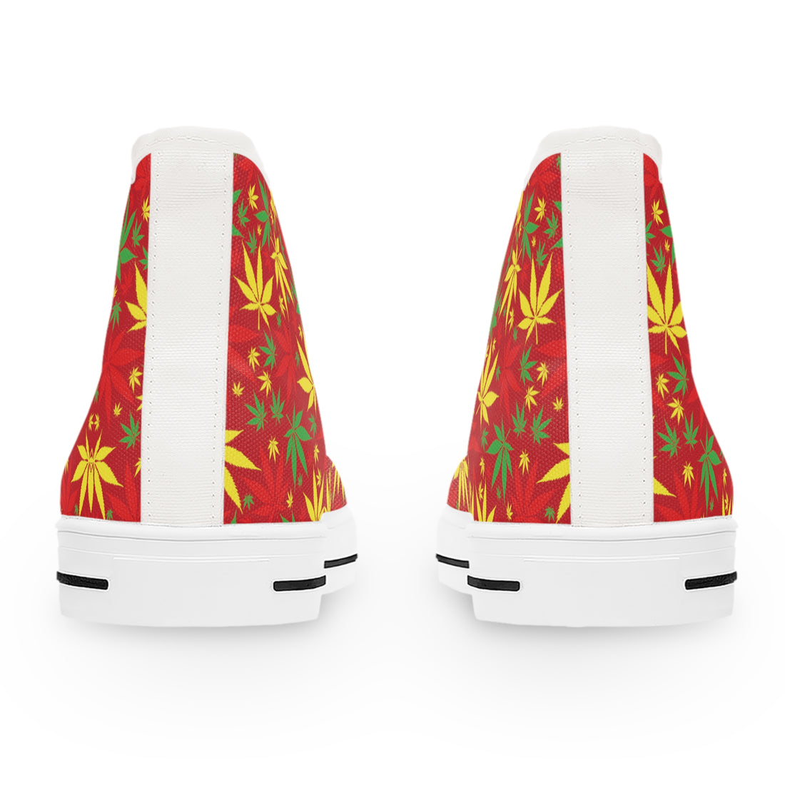 Red Tropical Rasta Toned Women's High Top Sneakers