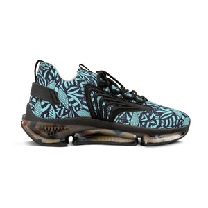 Icy Blue Tropical Minimalist OTT Men's Mesh Knit Sneakers