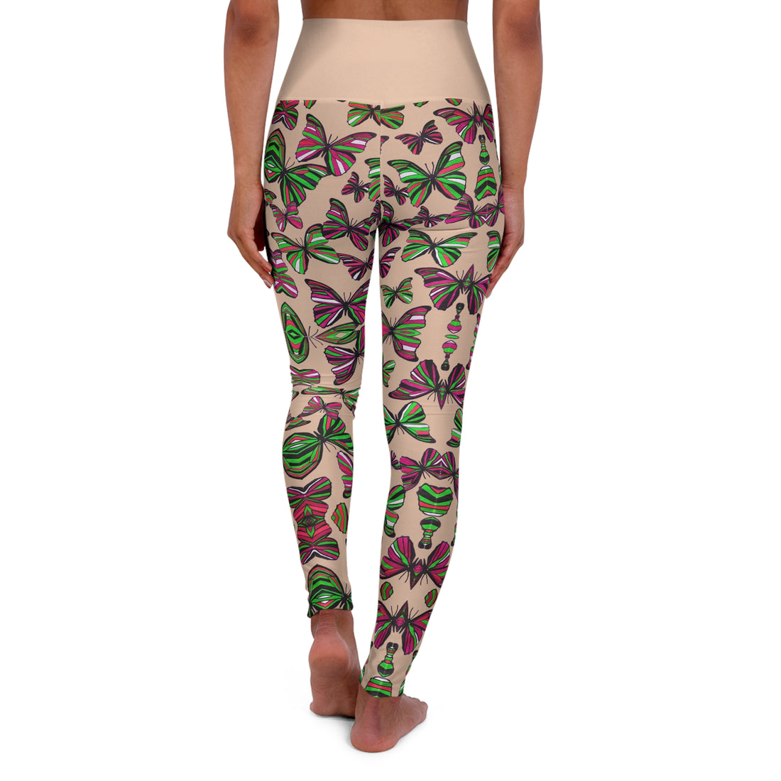 Nude Butterfly Kaleidoscope Yoga Leggings