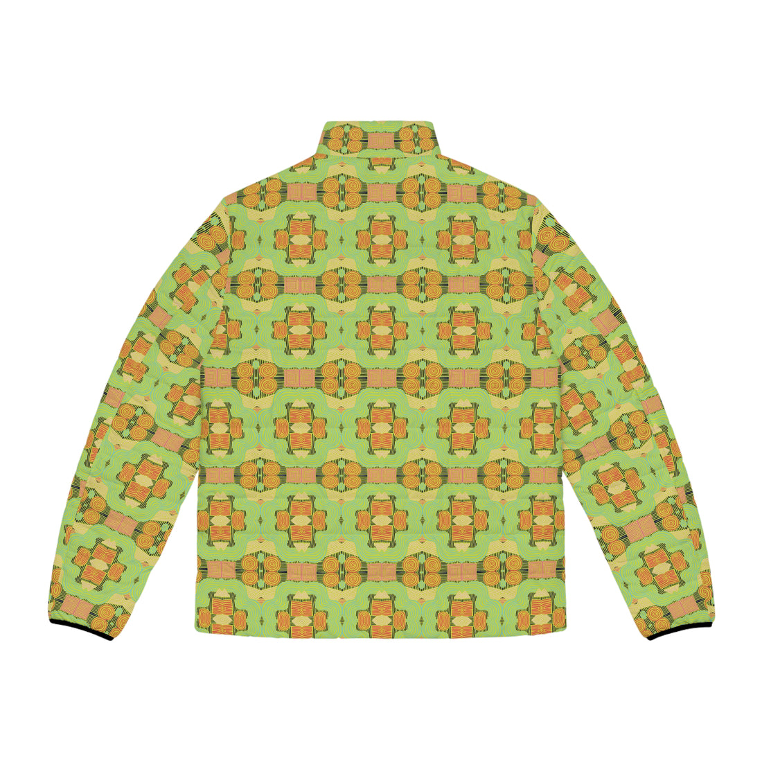 Lime Men's Geometric Print Puffer Jacket