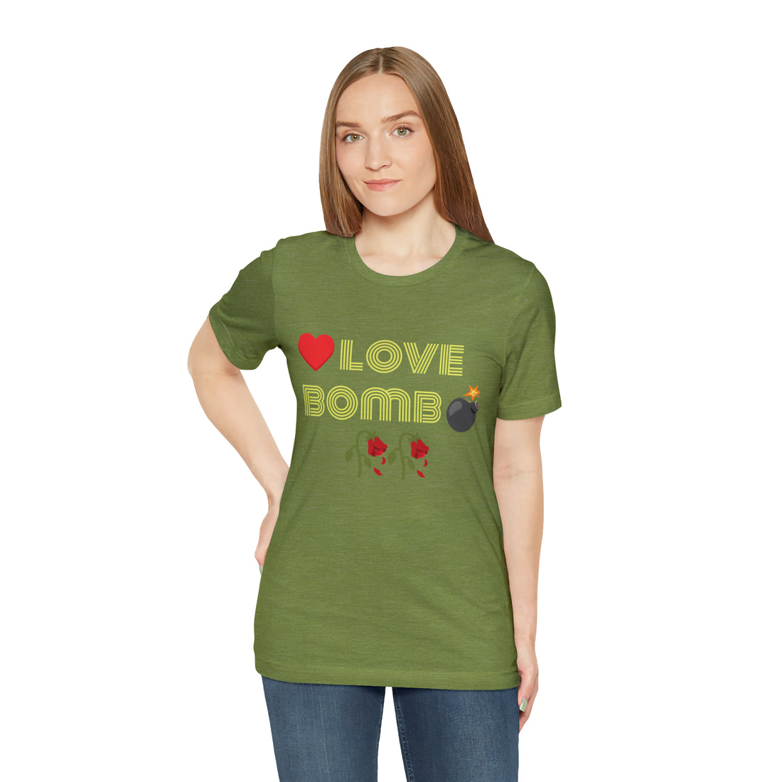 Unisex Love Bomb Typography Jersey Tee