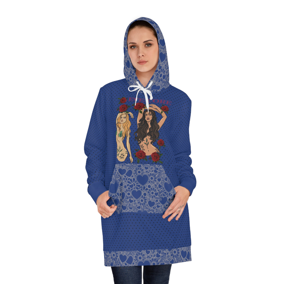 Blue Eve Core Hoodie Dress (AOP)