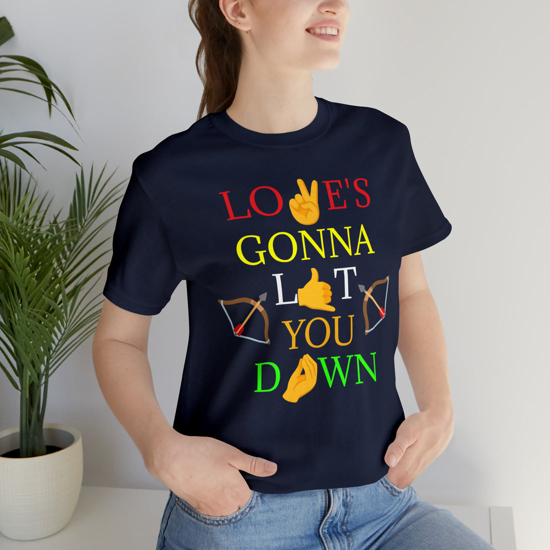 Unisex Love Down Typography Jersey Tee