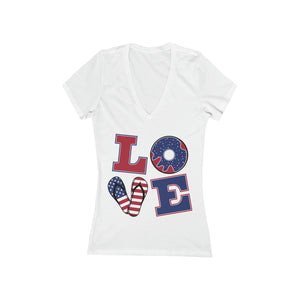 Women's Jersey LOVE V-Neck Tee