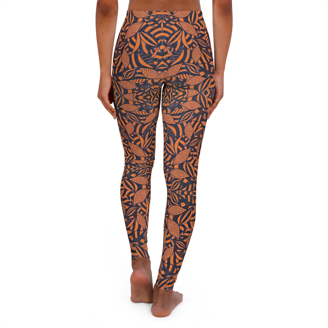 Peach Tropical Minimalist Spandex Leggings