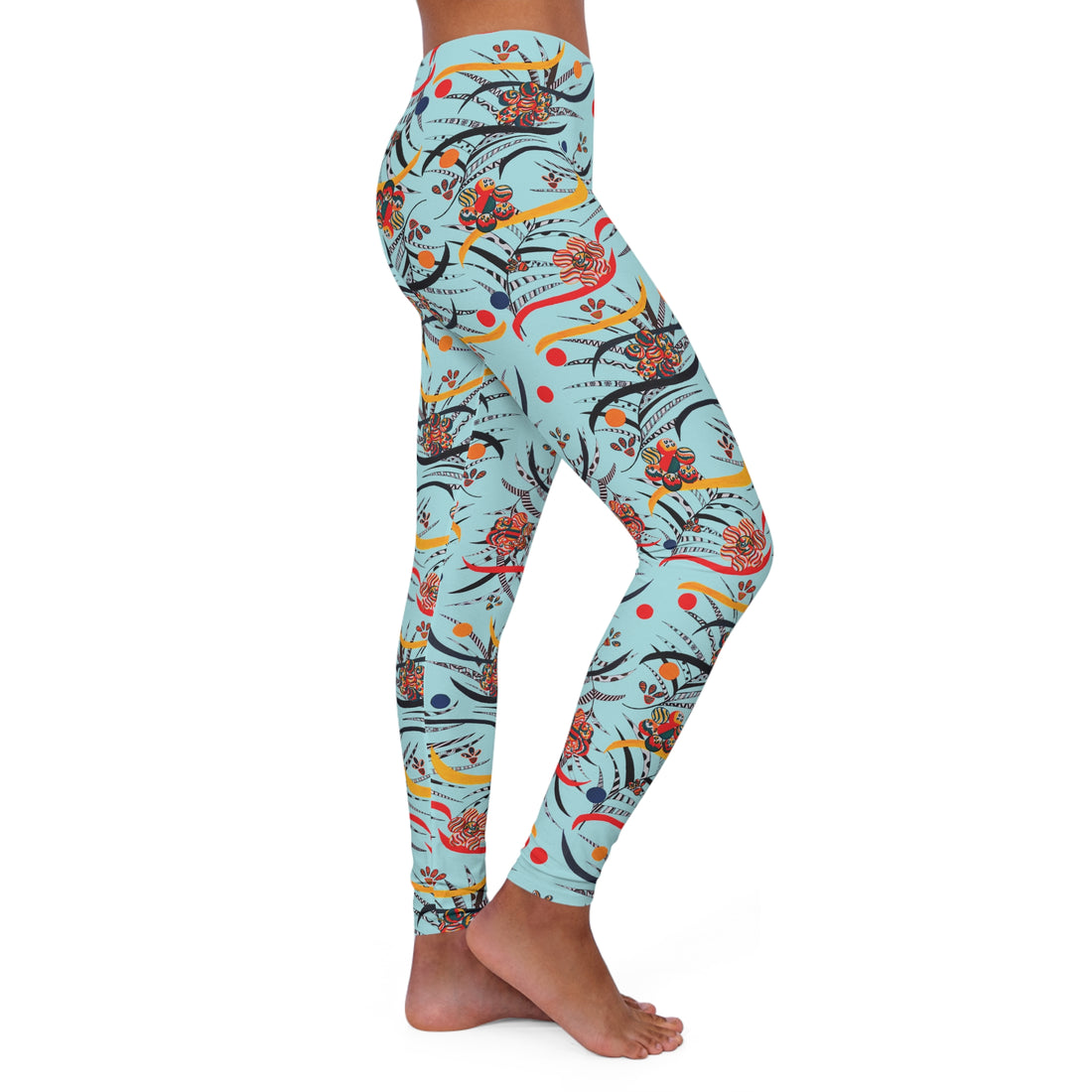 Icy Blue Wilderness Print Spandex Leggings