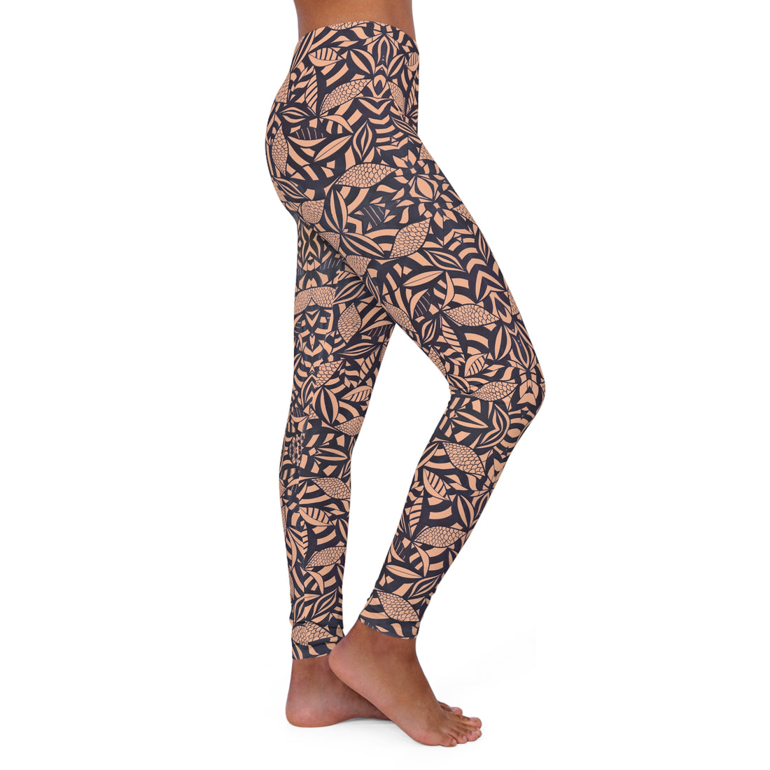 Peach Fuzz Tropical Minimalist Spandex Leggings