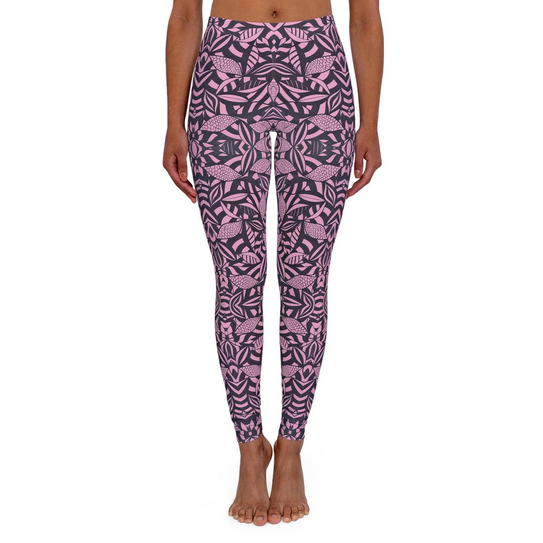 Muted Pink Tropical Minimalist Spandex Leggings