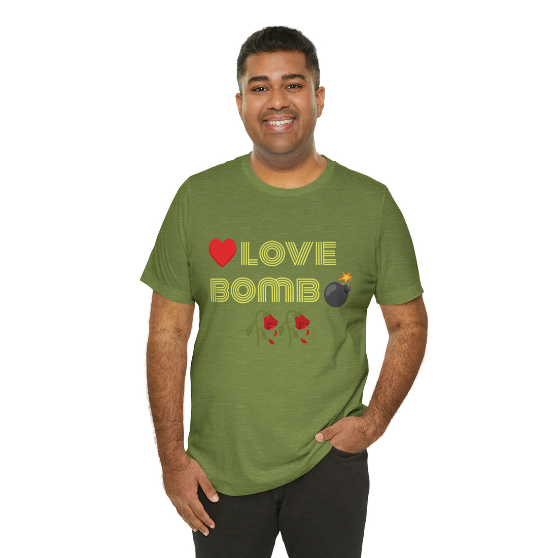 Unisex Love Bomb Typography Jersey Tee