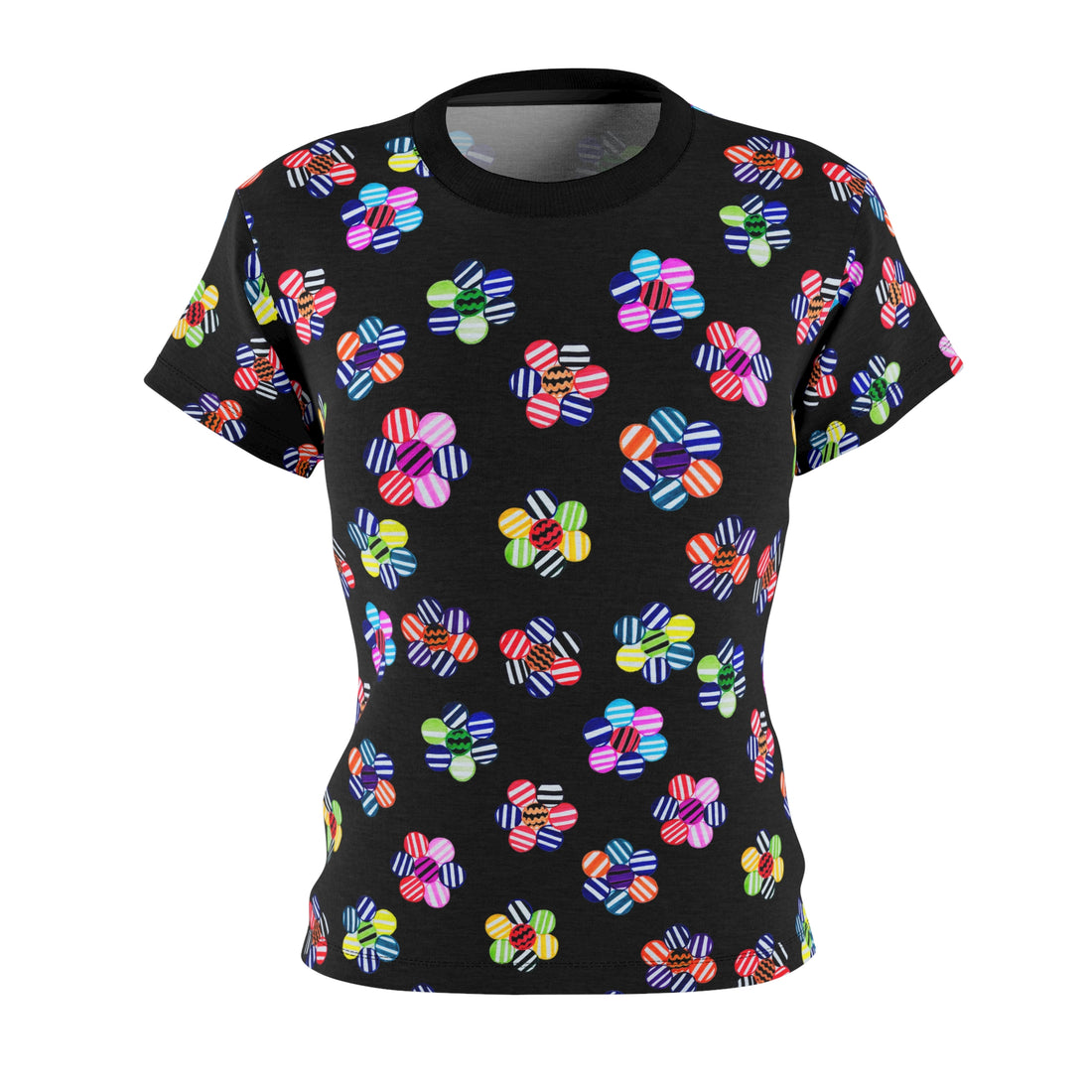 Black Candy Floral AOP Women's Cap Sleeves T-shirt