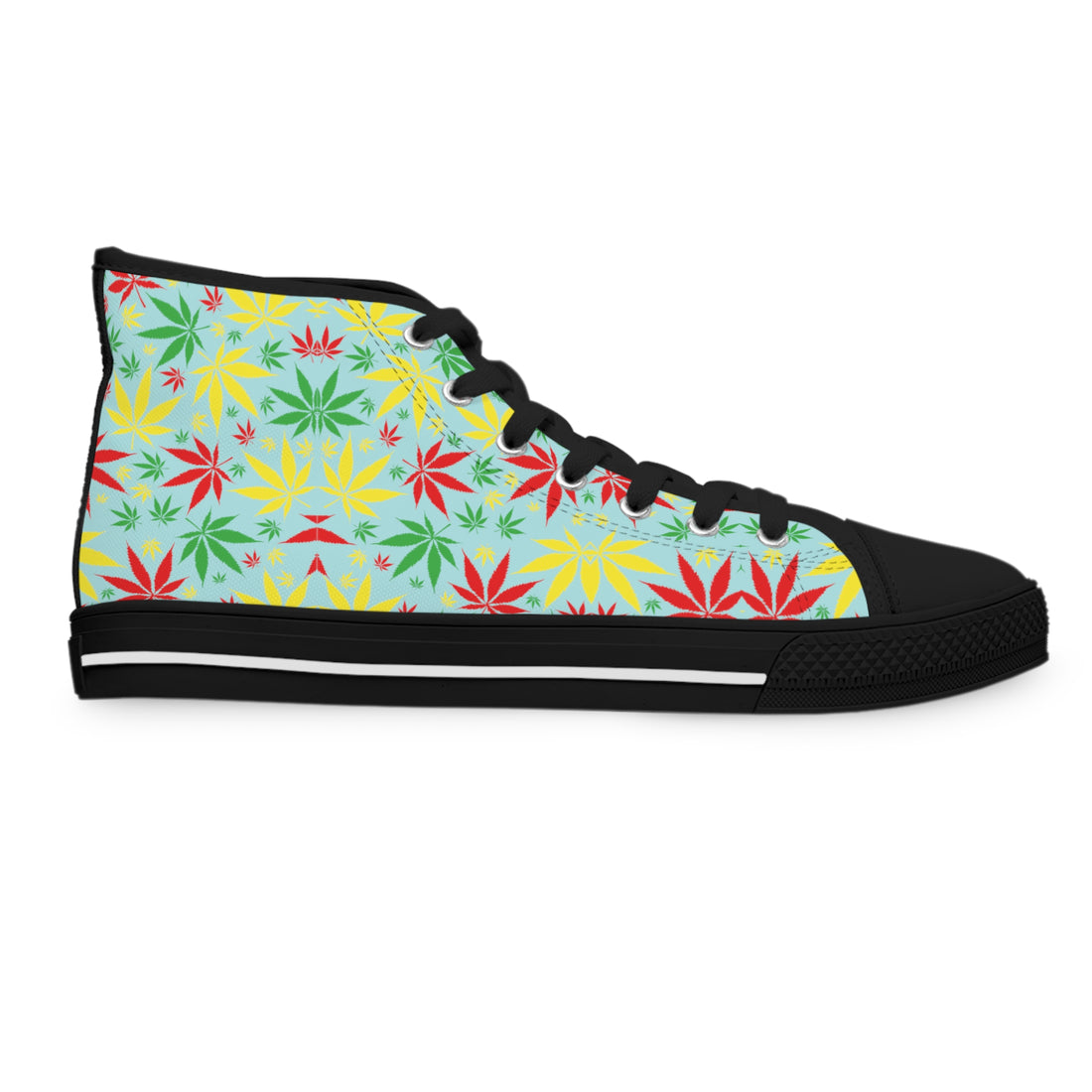 Icy Blue Tropical Rasta Toned Women's High Top Sneakers