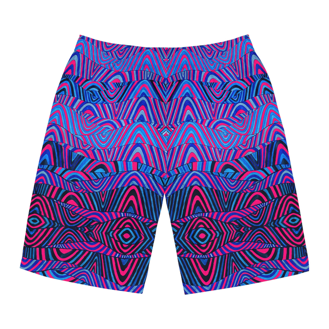 Hot Pink Sonic Print Men's Board Shorts (AOP)