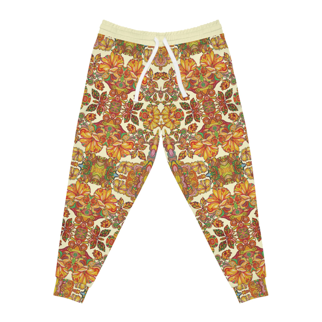 Cream AOP Artsy Floral Joggers