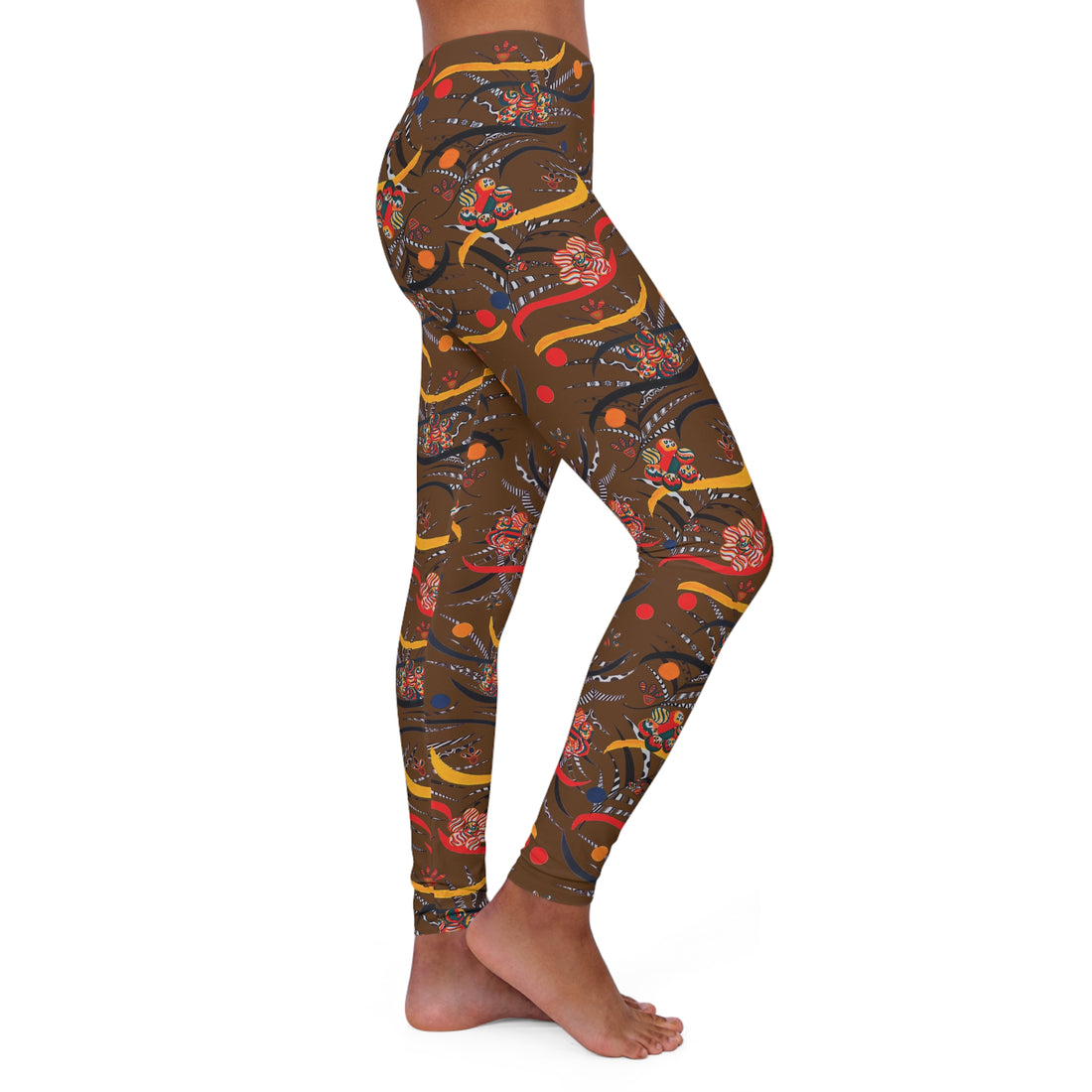 Brown Wilderness Print Spandex Leggings