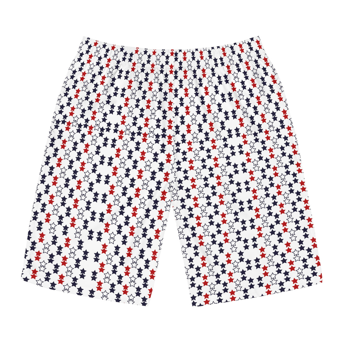 White Star Print Men's Board Shorts (AOP)