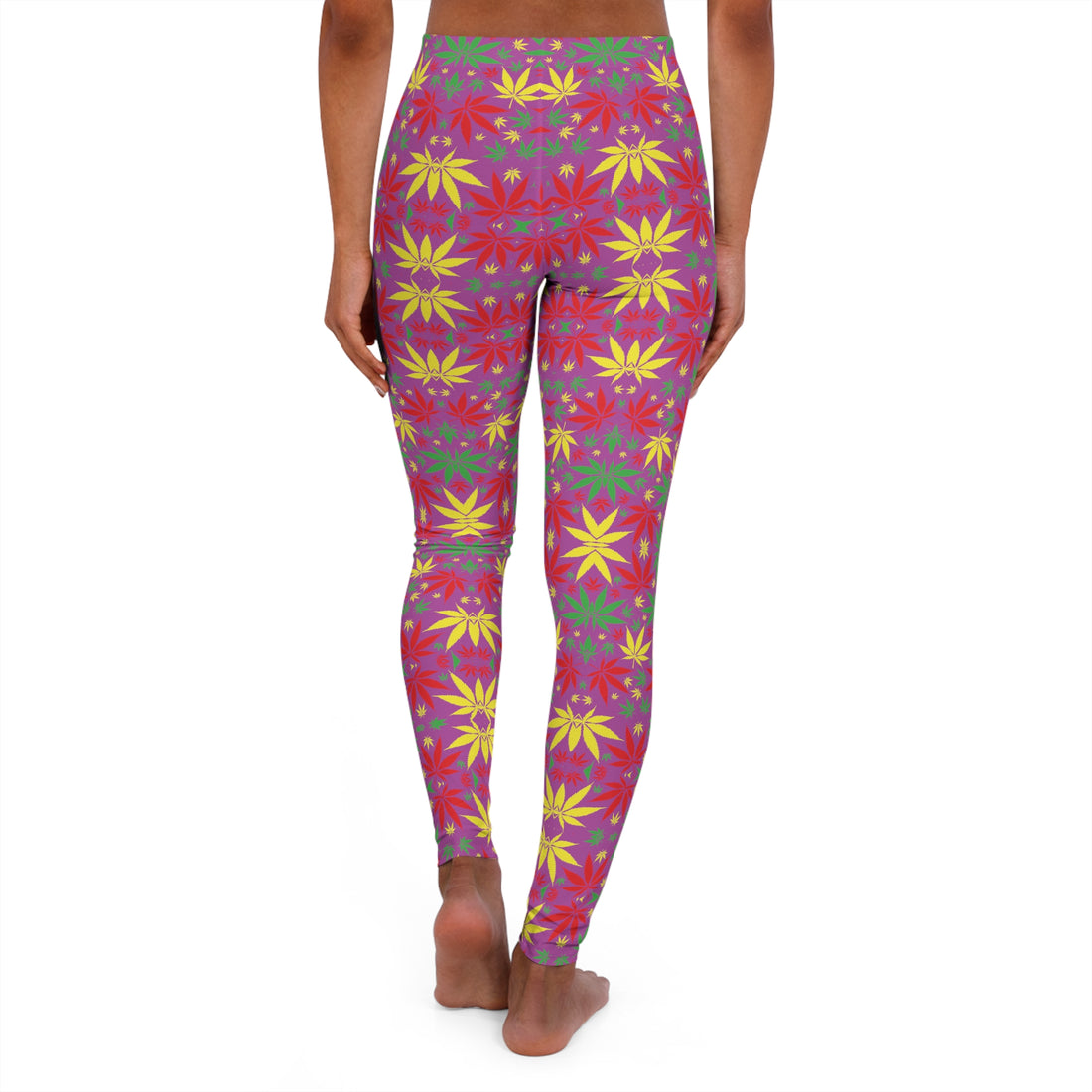 Lilac Bloom Tropical Rasta Toned Spandex Leggings