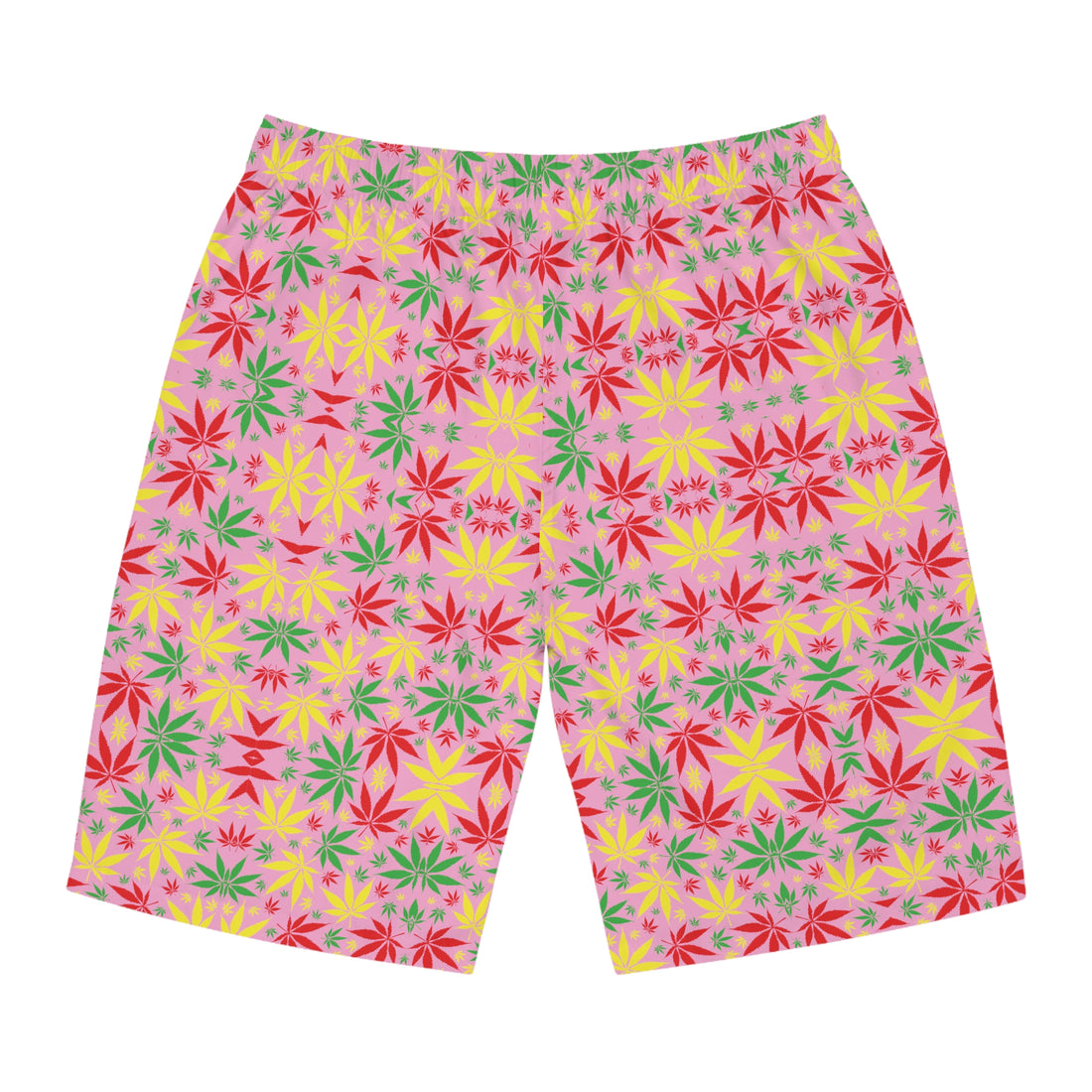 Muted Pink Rasta Toned Men's Board Shorts (AOP)