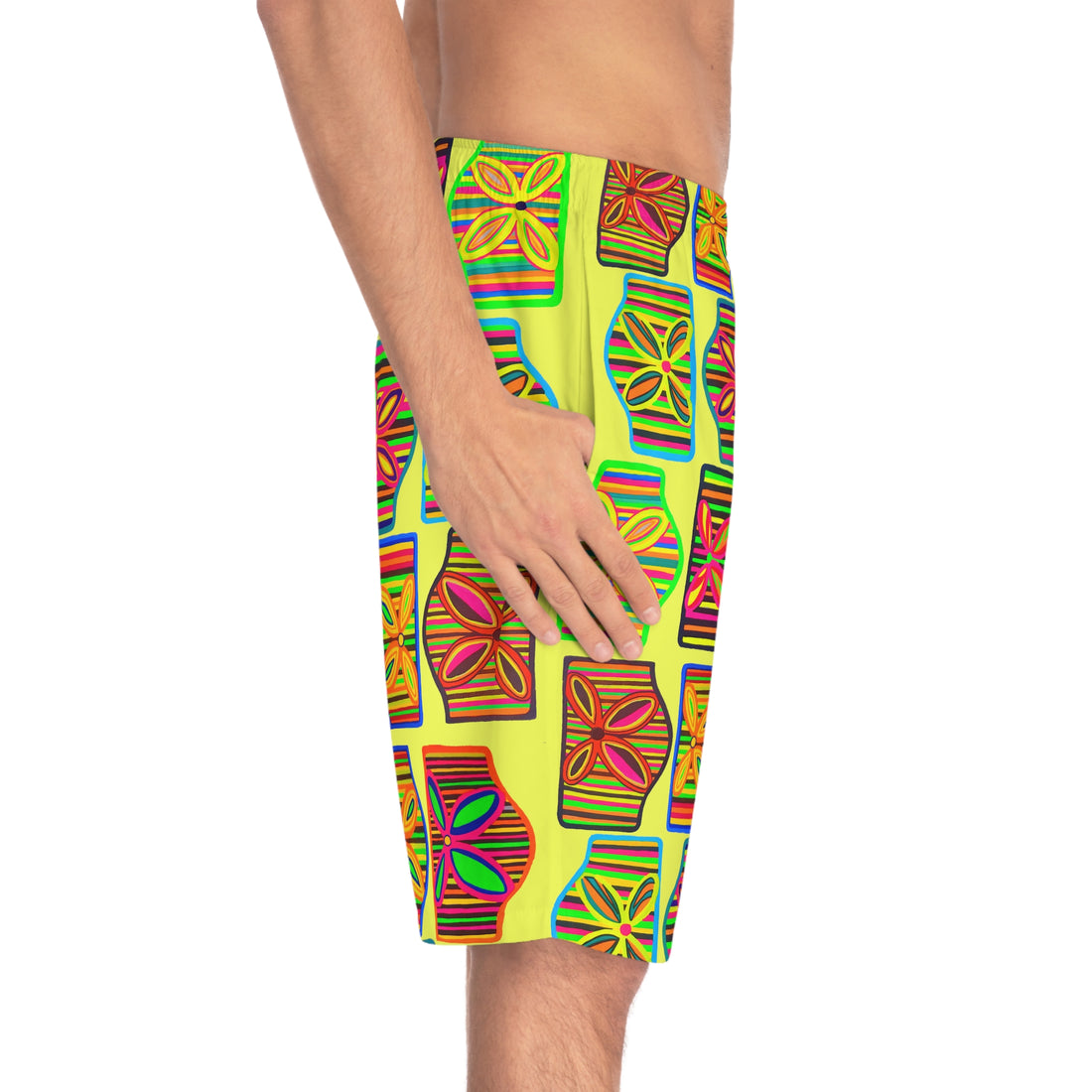 Canary Deco Print Men's Board Shorts (AOP)