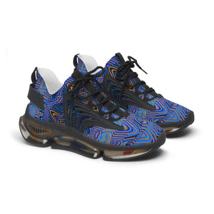 tussock brown women's sonic waves print mesh knit sneakers
