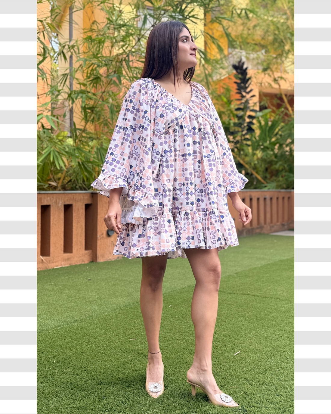 Ditsy Geometric Billowy Boho chic Dress