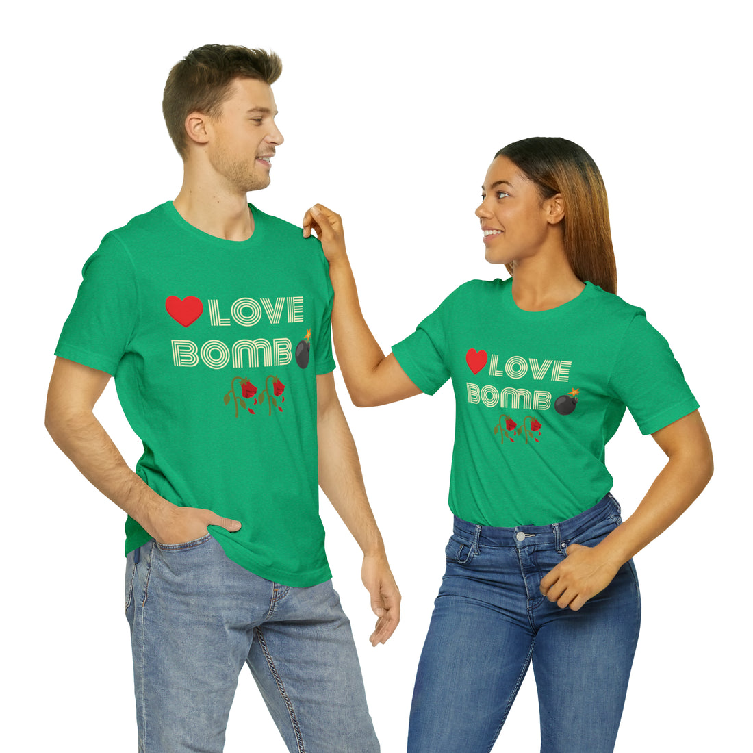 Unisex Love Bomb Typography Jersey Tee