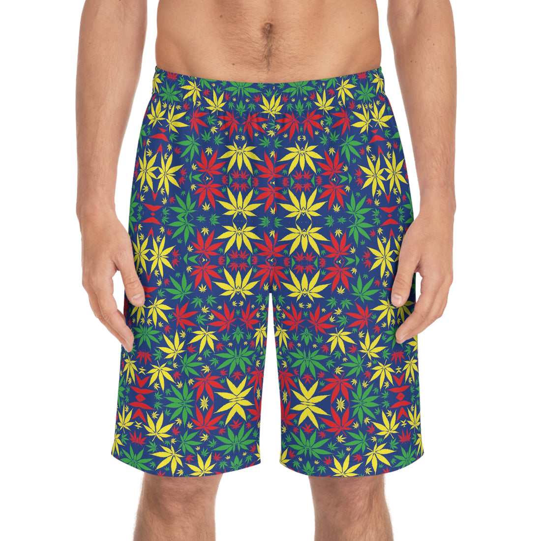 Blue Rasta Toned Men's Board Shorts (AOP)