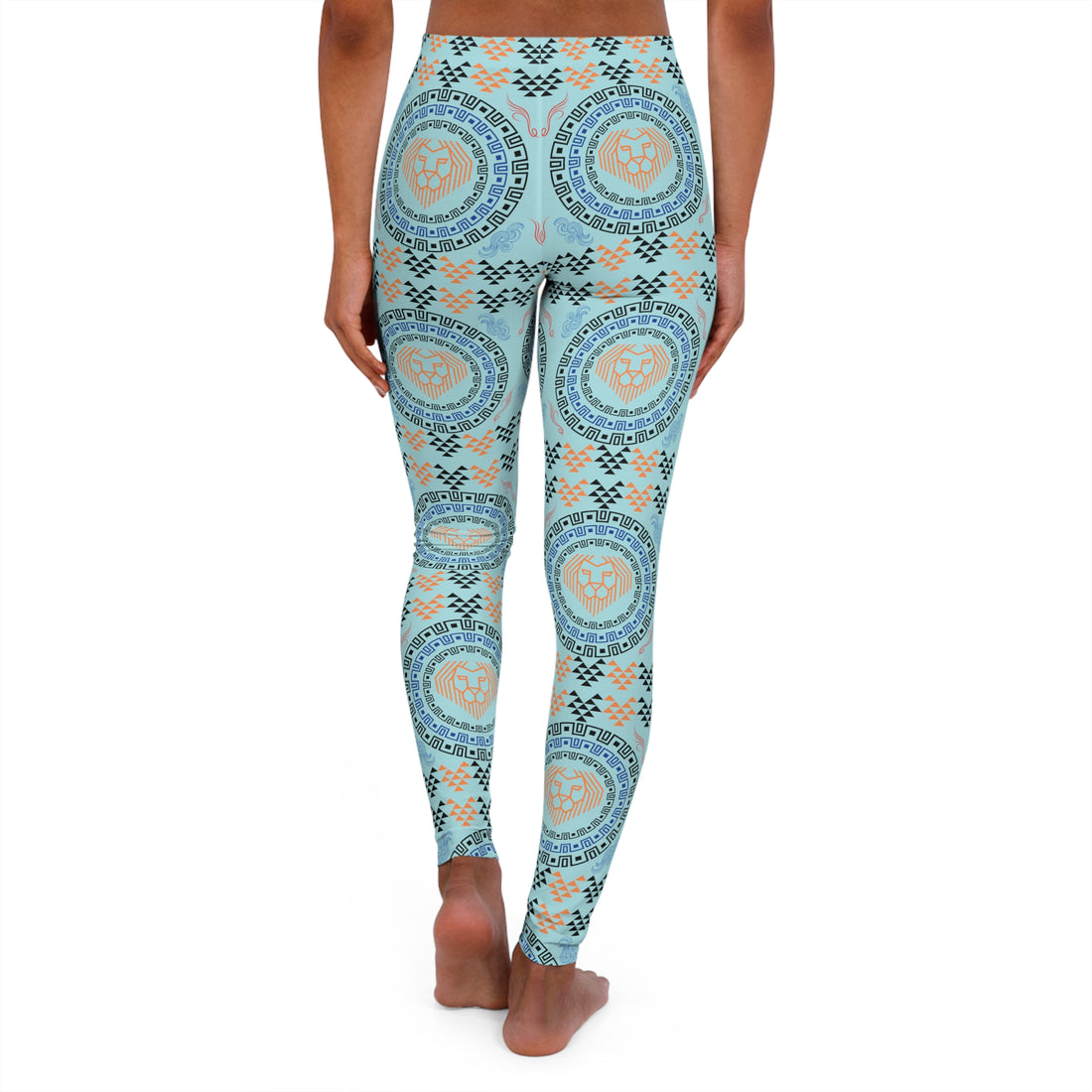 Icy Blue lion head Spandex Leggings