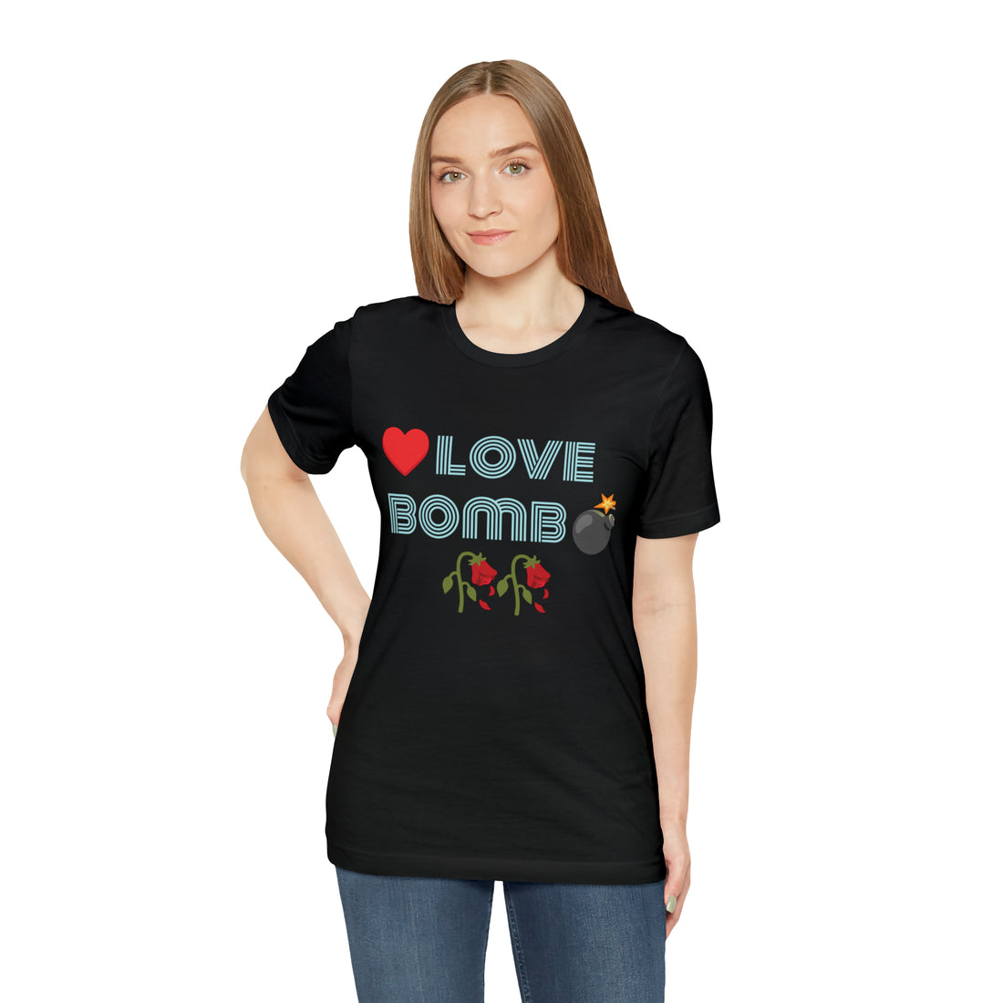 Unisex Love Bomb Typography Jersey Tee