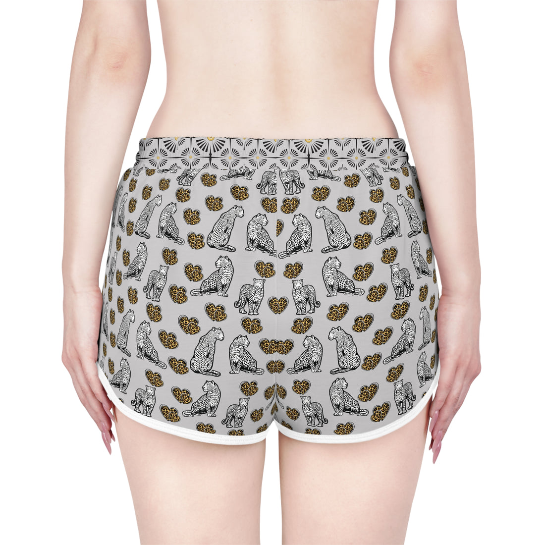 Slate Cheetah Hearts Relaxed Shorts