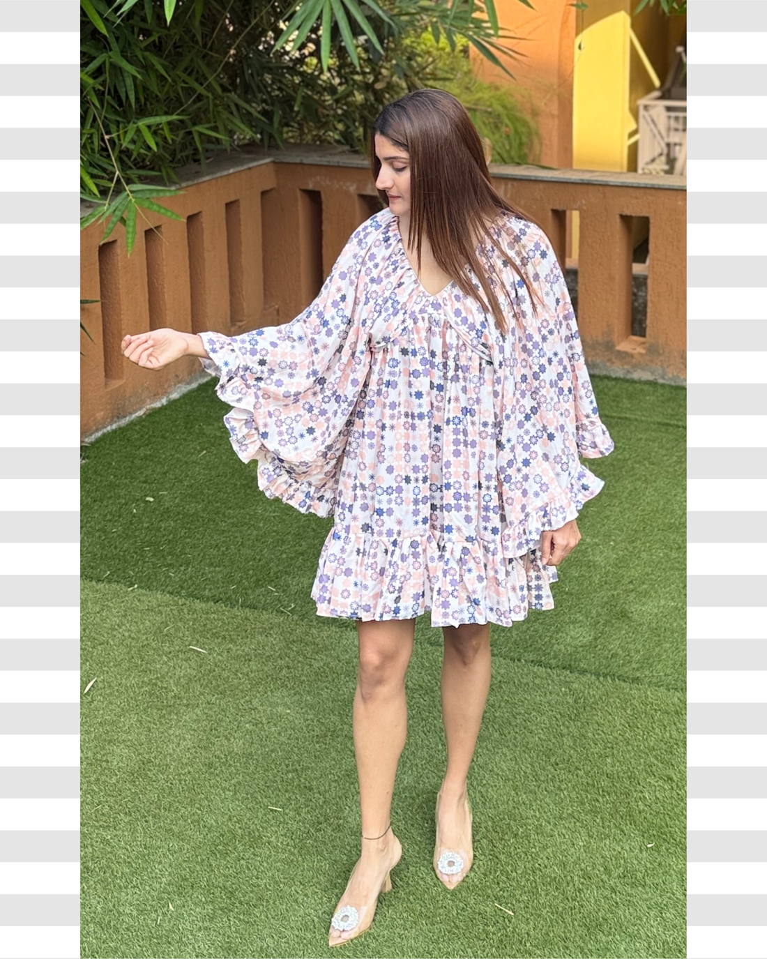 Ditsy Geometric Billowy Boho chic Dress