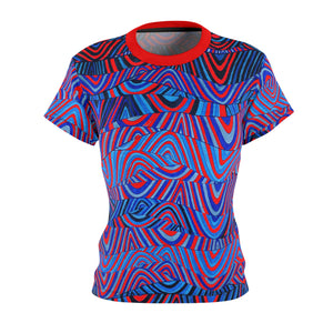 Red Sonic AOP Women's Cap Sleeves T-shirt