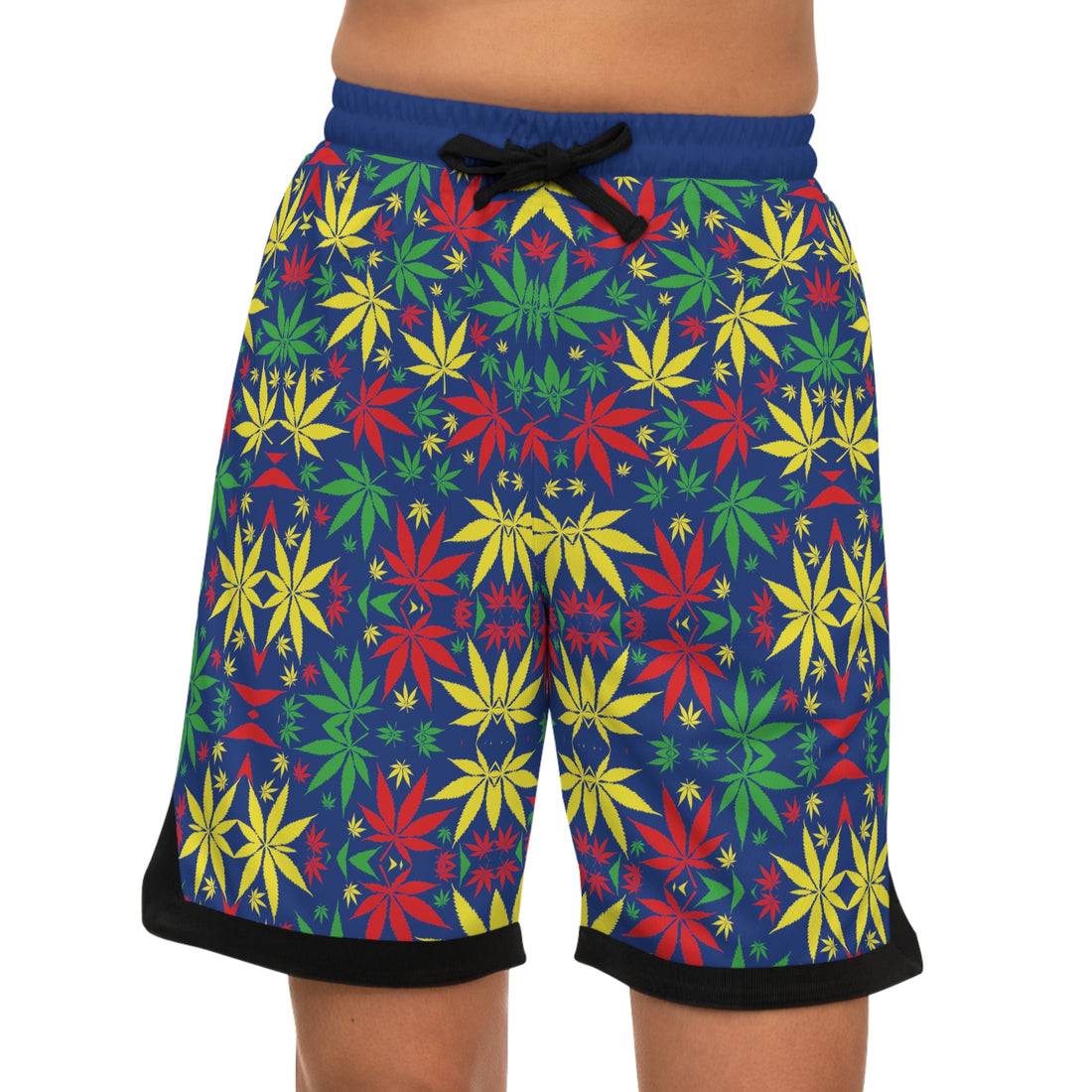 Blue Rasta Toned  Basketball Rib Shorts (AOP)