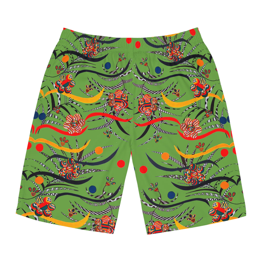 Olive Wilderness Print Men's Board Shorts (AOP)