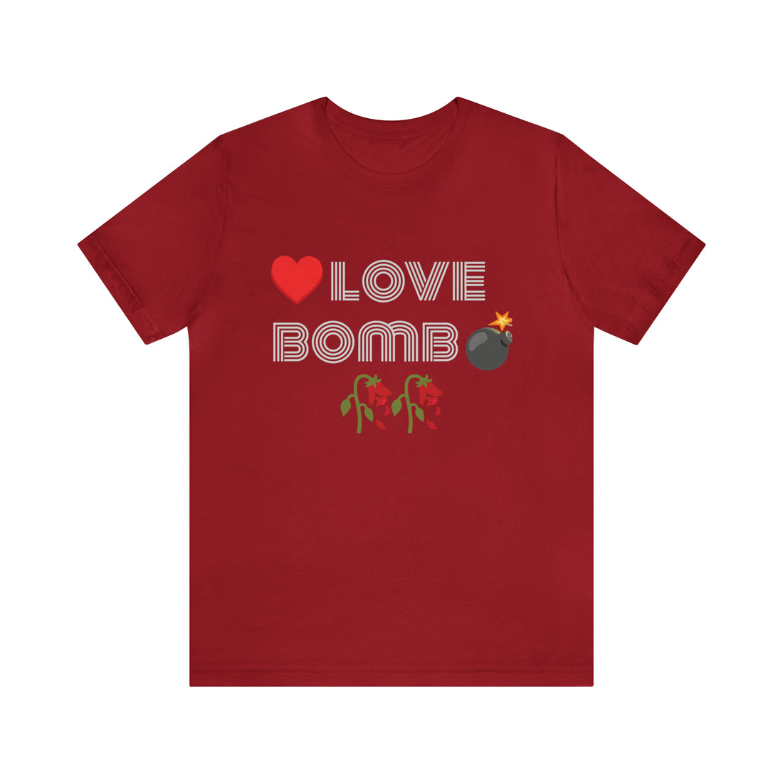 Unisex Love Bomb Typography Jersey Tee